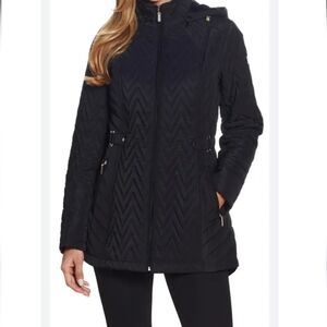 Giacca Black Hooded Quilted Women's Kacket Size M